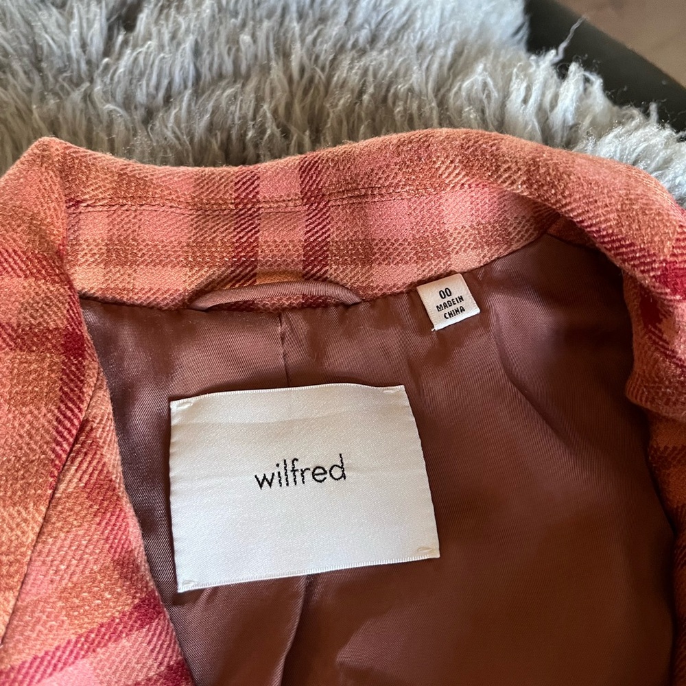 Wilfred Orange and Tan Plaid Double-Breasted Destiny Blazer - Picture 7 of 9